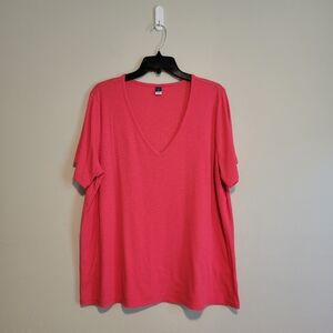 Old Navy Luxe Women's Pink V-Neck Top Size XL
